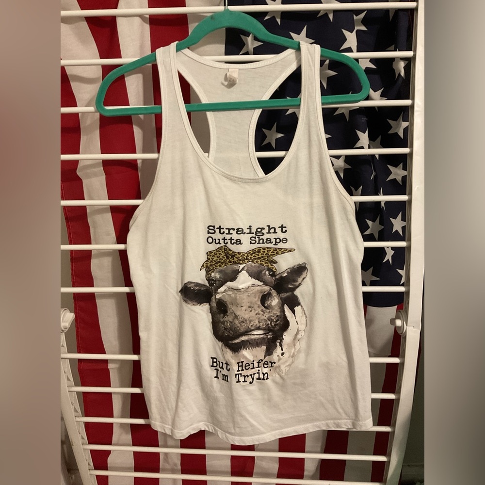 Ideal T by Next Level Racer back Cute saying graphic tank size Large